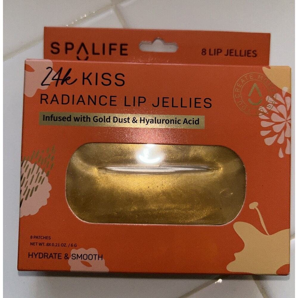 Spa‎ life 8 Lip Jellies 24k Kiss Infused With Gold Dust & Hyaluronic Acid